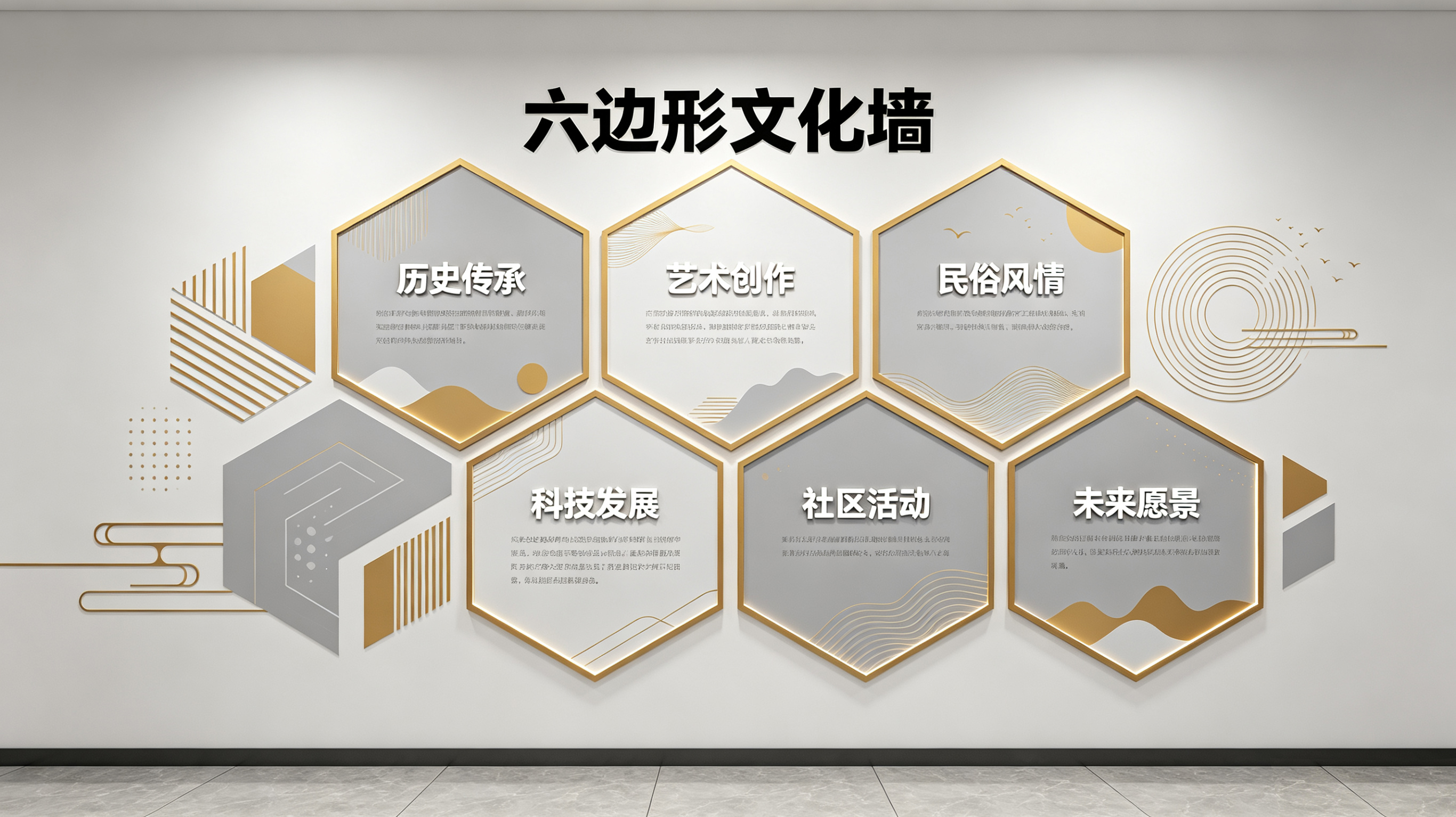 沙洋企业文化墙 | 六边形信息美学